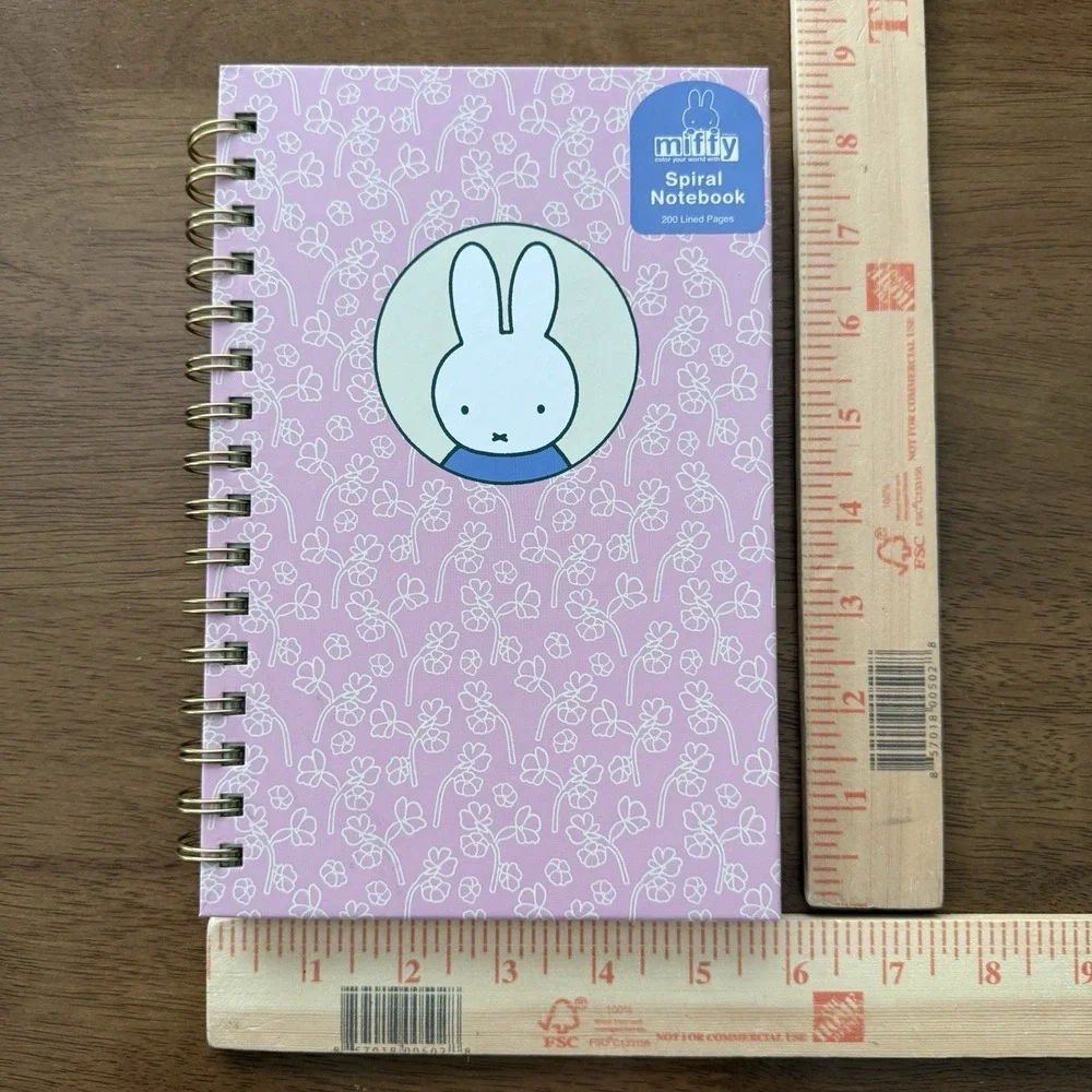 Miffy Flowers Pink Sakura Spiral Notebook 8.75